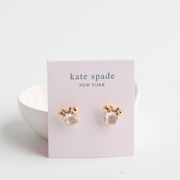 kate spade Jewelry - BRAND NEW KATE SPADE NEW YORK X DISNEY MINNIE CLEAR/GOLD STUD